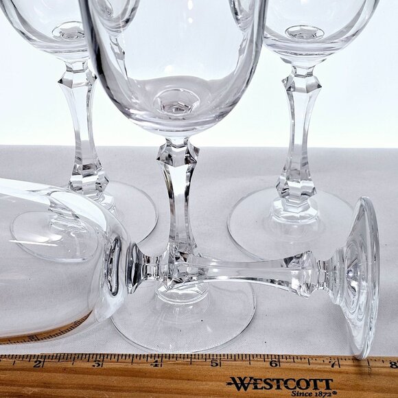 Towle Kirkland Wine Glasses 8" set/4 cut stem crystal minimalist elegant toastin - Picture 9 of 10